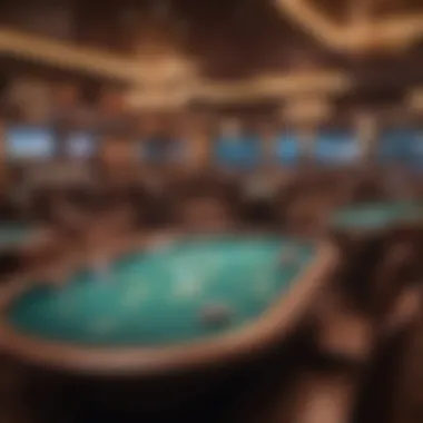 The vibrant atmosphere of the poker room