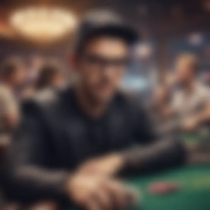 An online poker event with a charismatic host engaging viewers