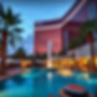 Spectacular outdoor pool area of Wynn Las Vegas